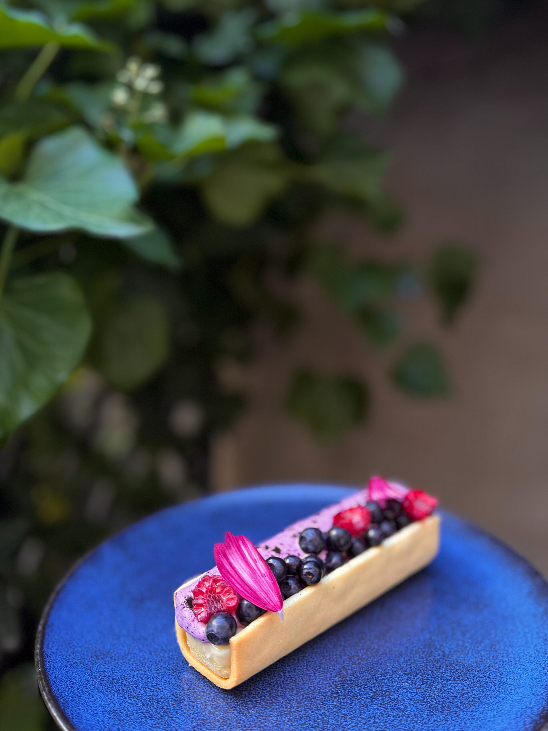 Plant-based berry tart at Bageri Leve pop-up in Sweden