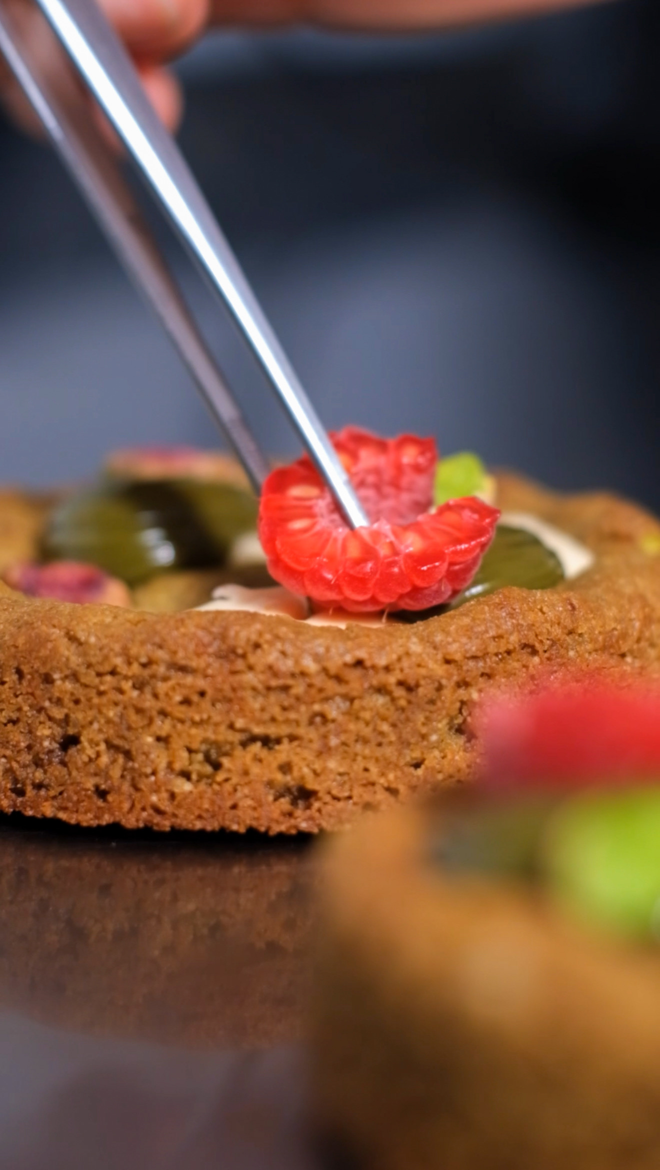 Plant-based pastry masterclass decorating a vegan gluten-free tart in the UK